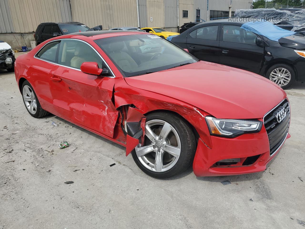 2014 Audi A5 Premium Plus Red vin: WAULFAFR9EA064656