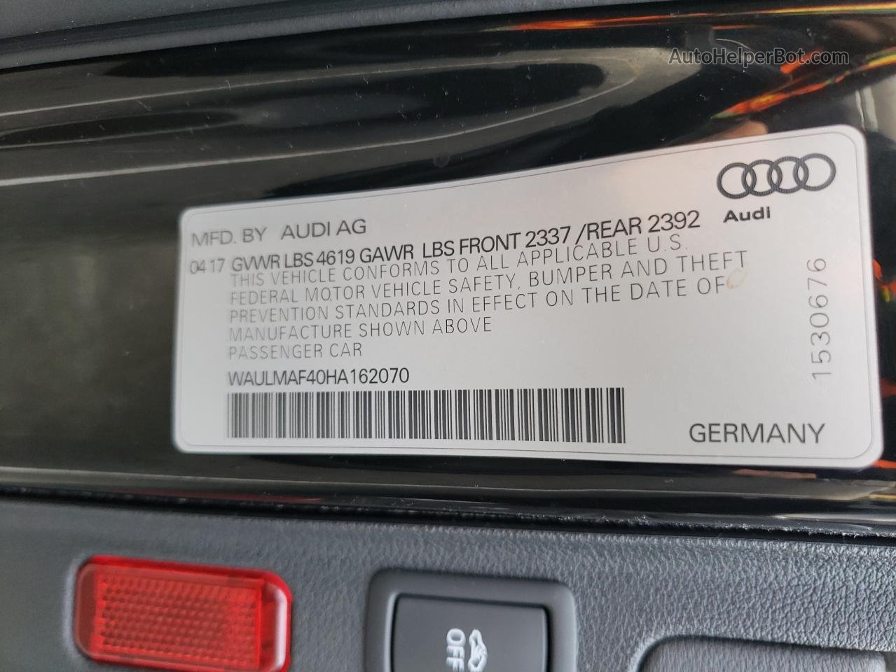 2017 Audi A4 Ultra Premium Plus Black vin: WAULMAF40HA162070