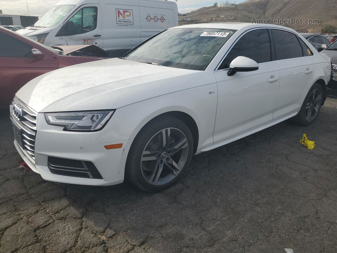 2018 Audi A4 Premium Plus White vin: WAULMAF40JA233922