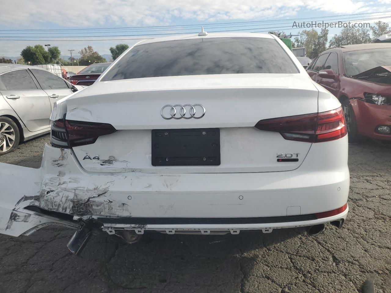 2018 Audi A4 Premium Plus White vin: WAULMAF40JA233922