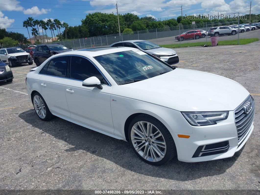 2018 Audi A4 Premium Plus White vin: WAULMAF45JA233611