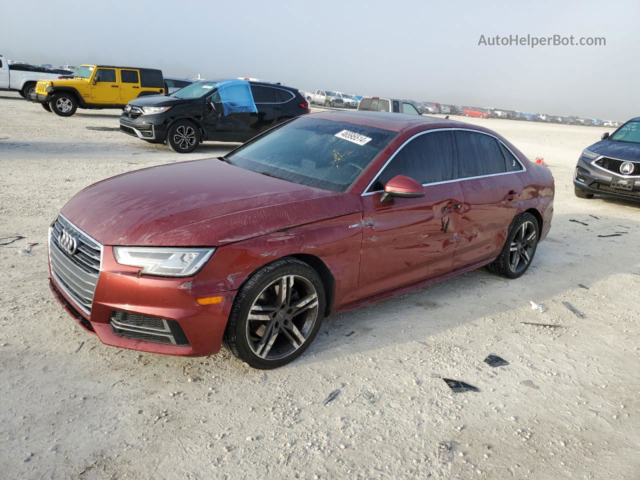 2018 Audi A4 Premium Plus Red vin: WAULMAF48JA144440