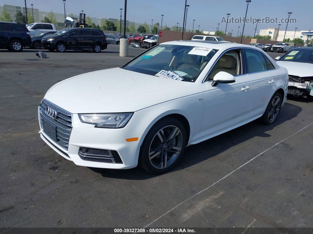 2017 Audi A4 Premium Plus White vin: WAULNAF47HN043549