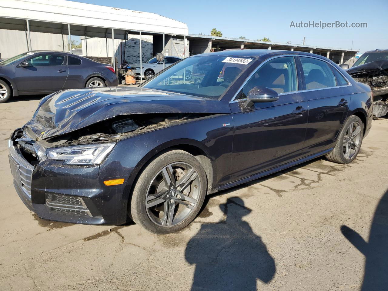 2017 Audi A4 Premium Plus Blue vin: WAULNAF48HN023617