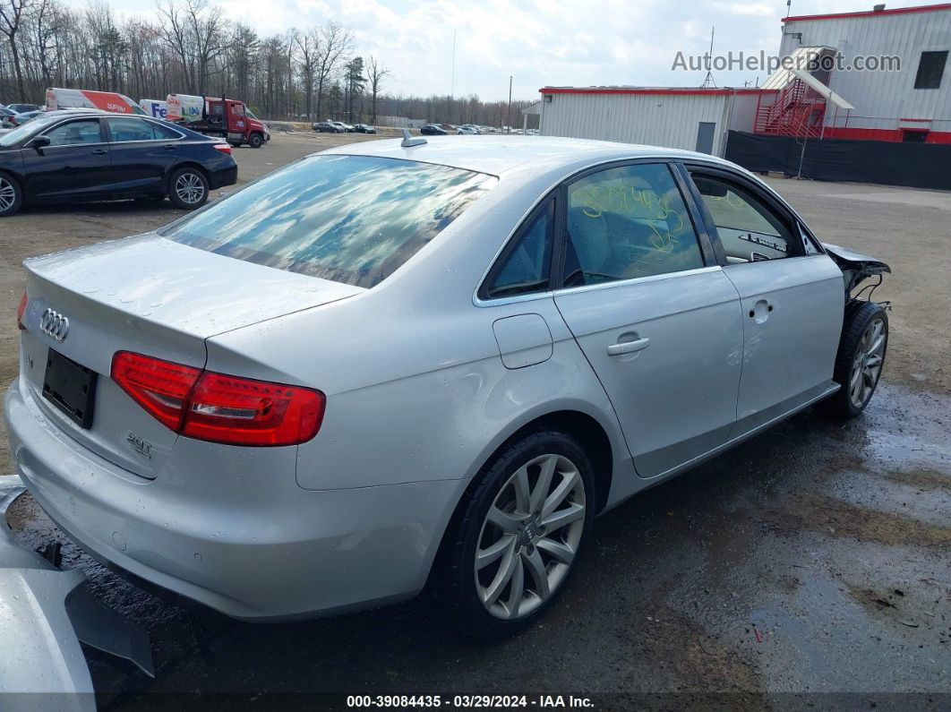 2013 Audi A4 2.0t Premium Silver vin: WAUMFAFLXDN037991