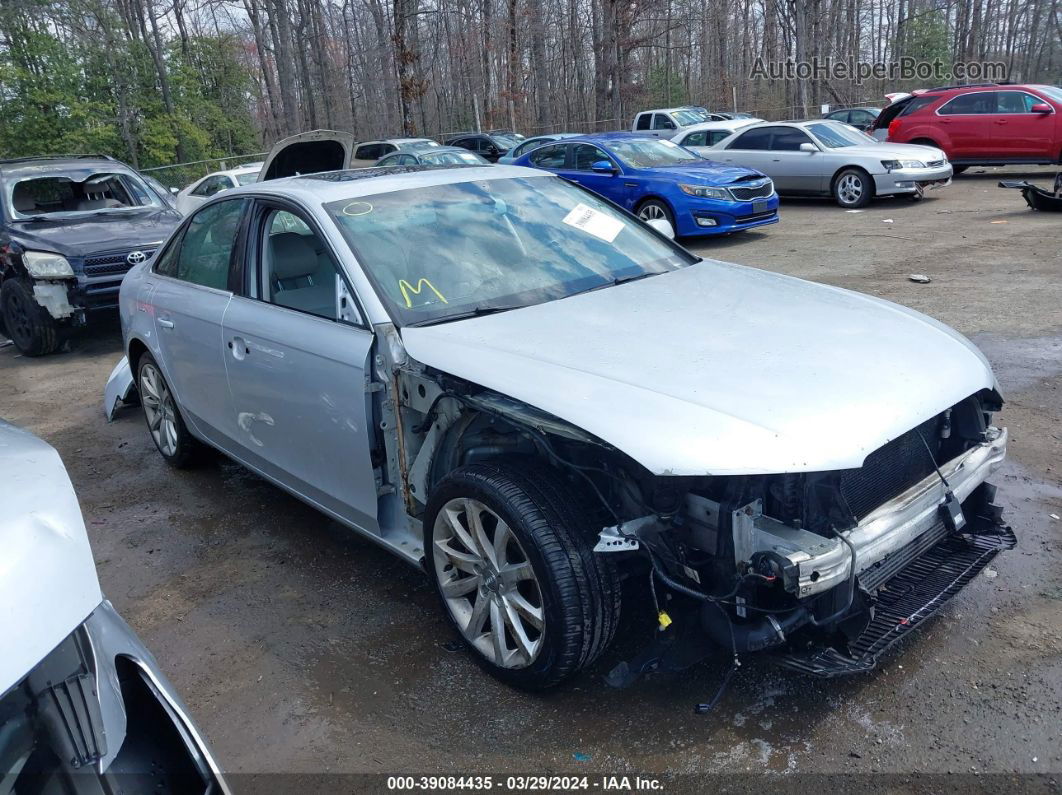 2013 Audi A4 2.0t Premium Silver vin: WAUMFAFLXDN037991