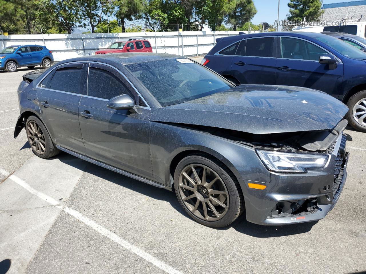 2018 Audi A4 Premium Plus Gray vin: WAUPNAF49JA138533