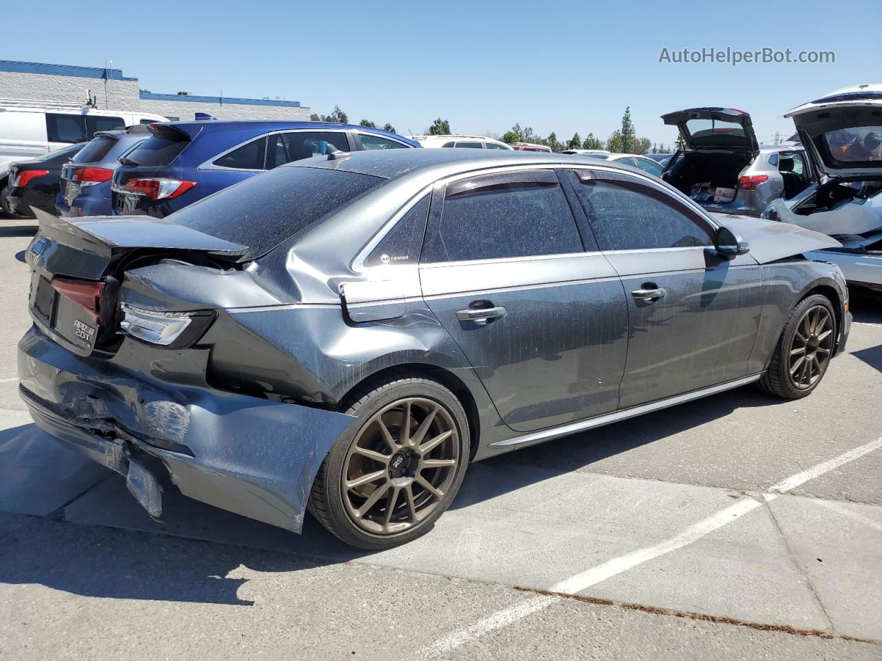 2018 Audi A4 Premium Plus Gray vin: WAUPNAF49JA138533