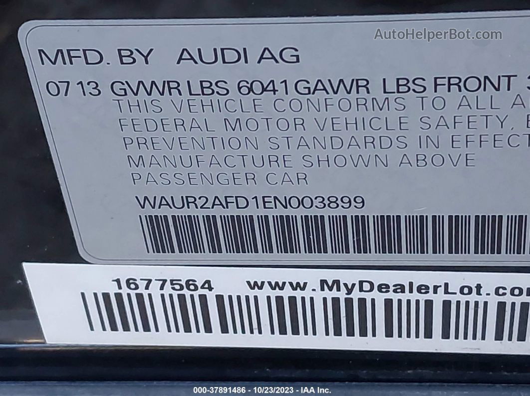 2014 Audi A8 L 4.0t Черный vin: WAUR2AFD1EN003899