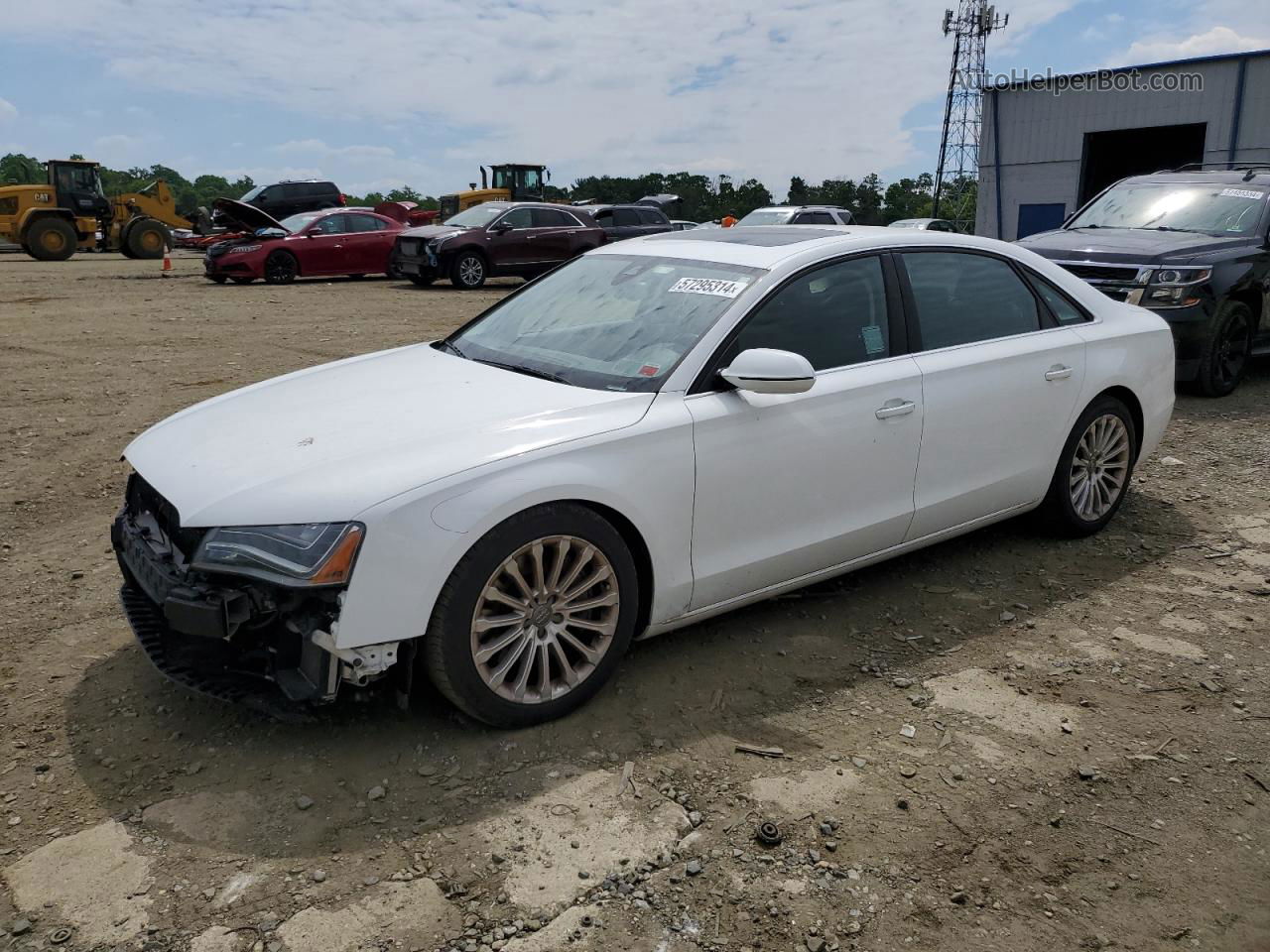 2014 Audi A8 L Quattro White vin: WAUR2AFD2EN002762