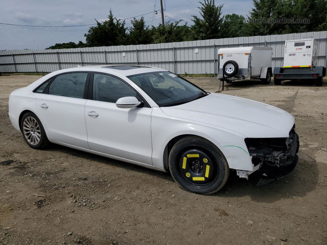 2014 Audi A8 L Quattro White vin: WAUR2AFD2EN002762