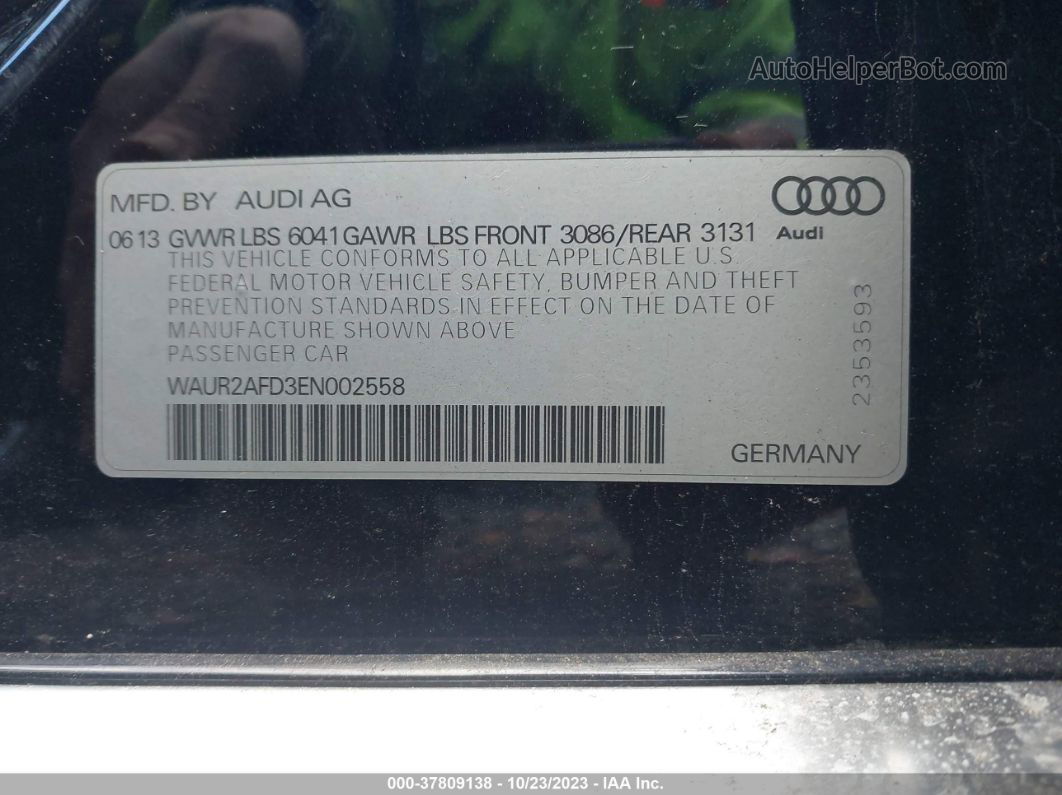 2014 Audi A8 L 4.0t Black vin: WAUR2AFD3EN002558