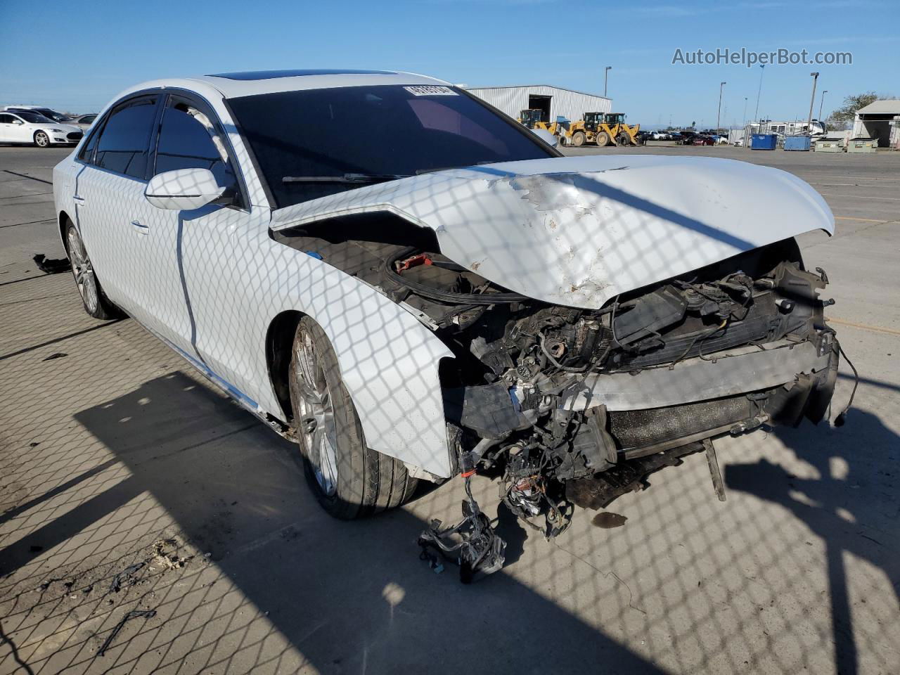 2014 Audi A8 L Quattro White vin: WAUR2AFD6EN004398