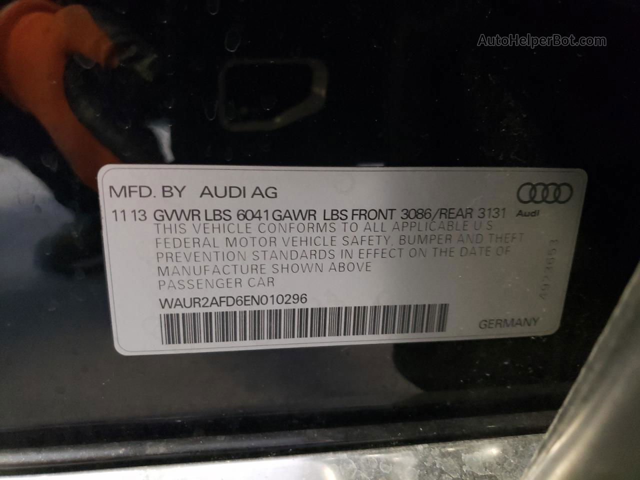 2014 Audi A8 L Quattro Черный vin: WAUR2AFD6EN010296