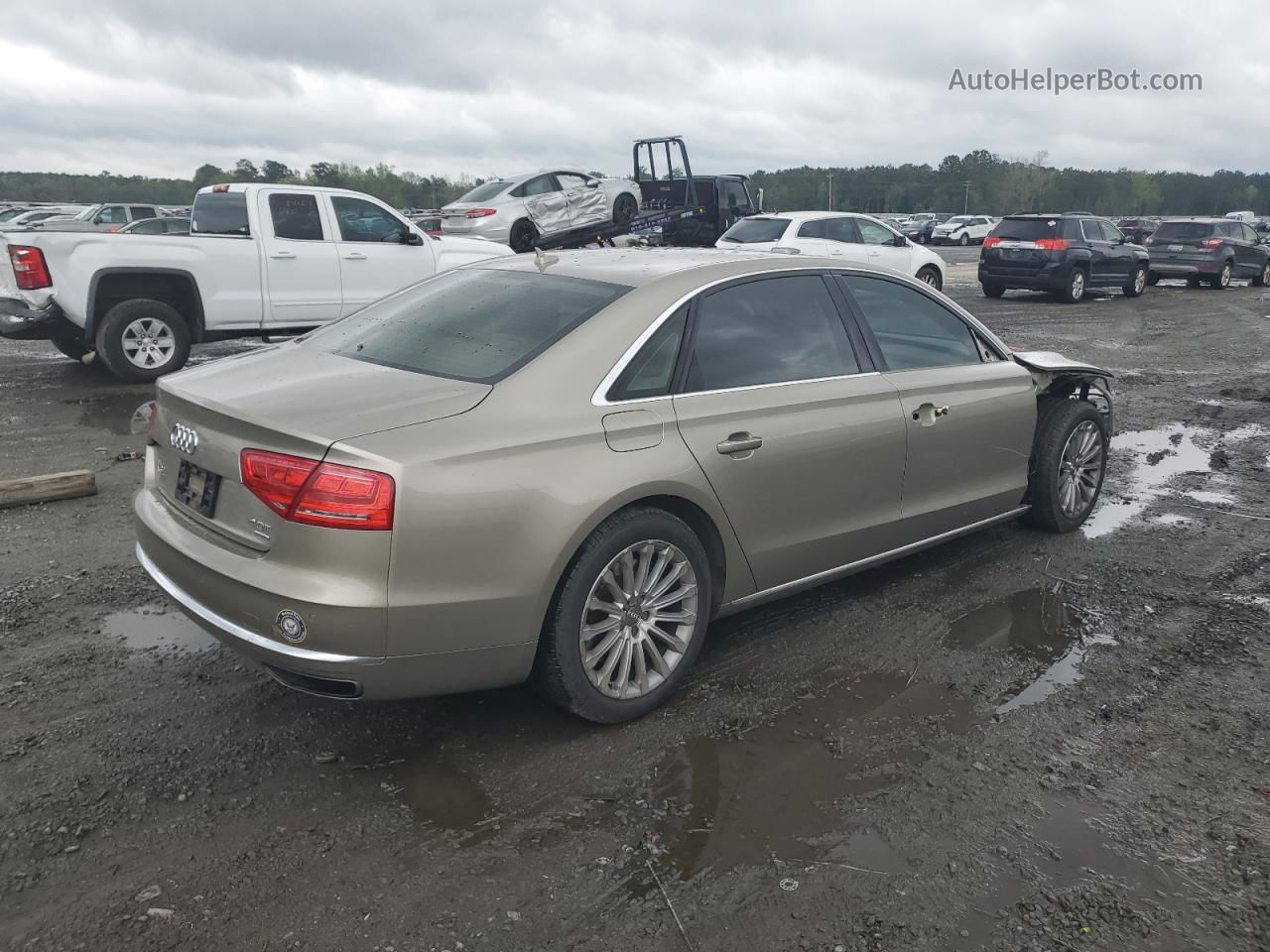 2014 Audi A8 L Quattro Tan vin: WAUR2AFD7EN004782