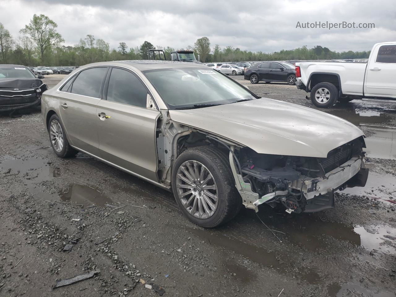 2014 Audi A8 L Quattro Tan vin: WAUR2AFD7EN004782