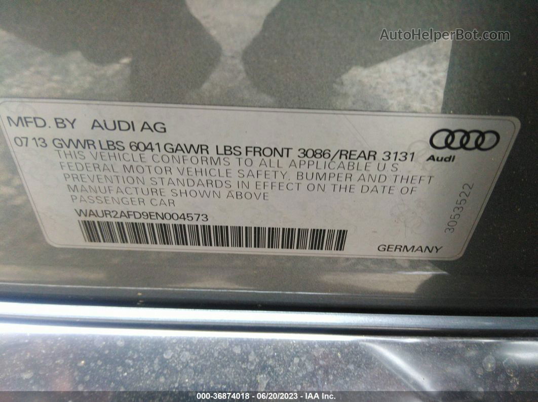 2014 Audi A8 L 4.0t Gray vin: WAUR2AFD9EN004573