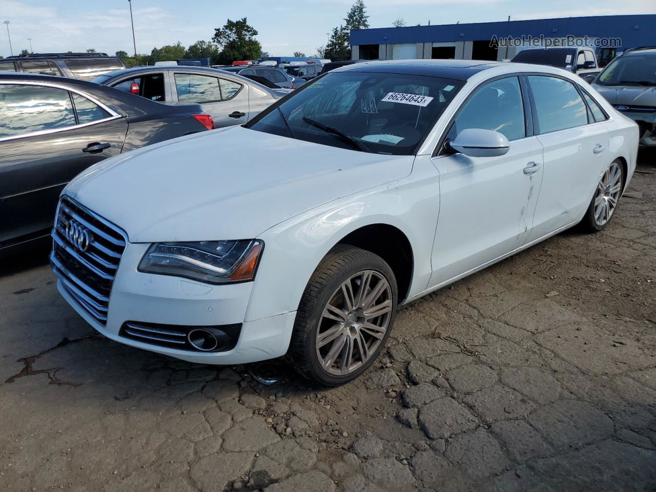 2014 Audi A8 L Quattro White vin: WAUR2AFD9EN010860