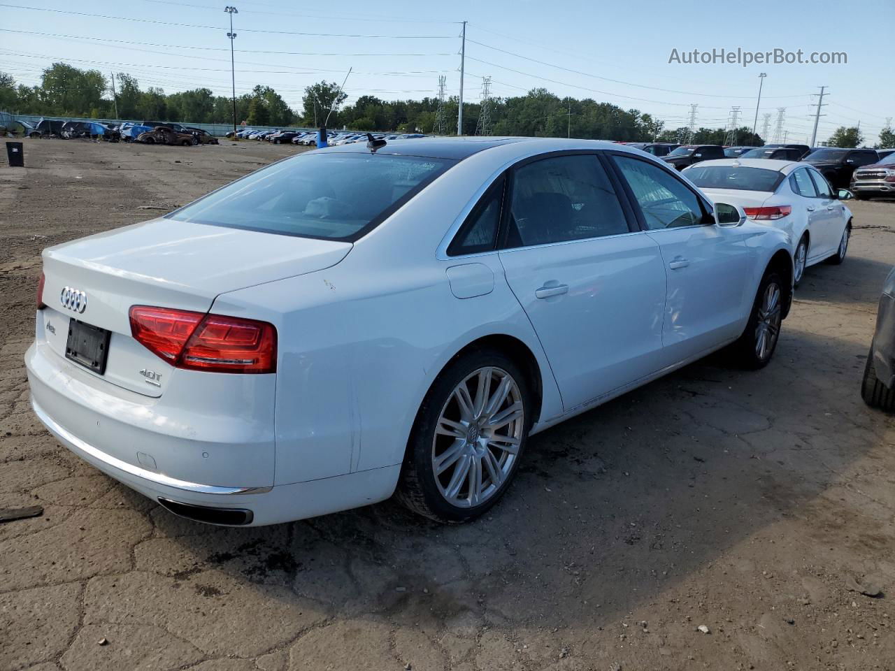 2014 Audi A8 L Quattro White vin: WAUR2AFD9EN010860