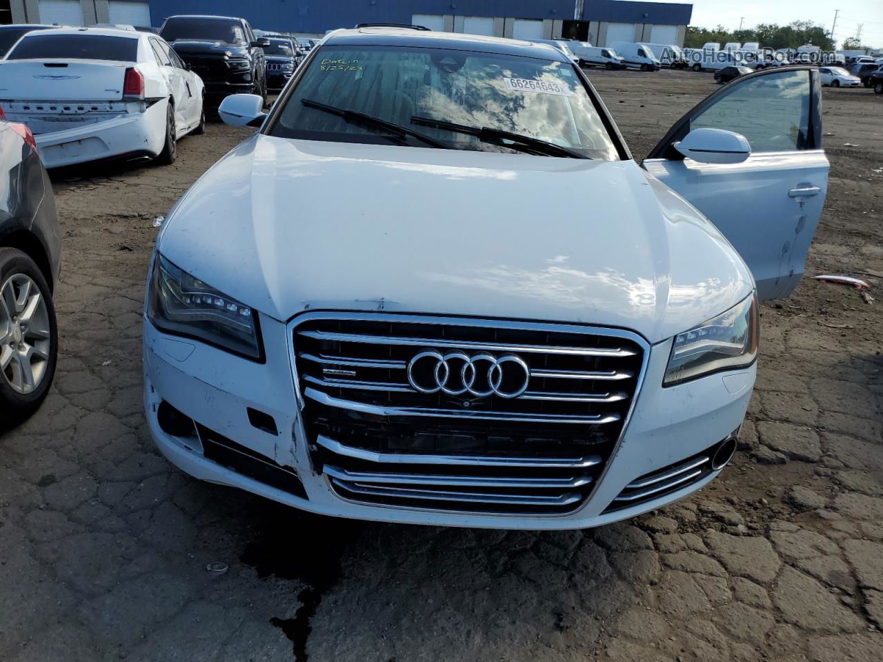 2014 Audi A8 L Quattro White vin: WAUR2AFD9EN010860