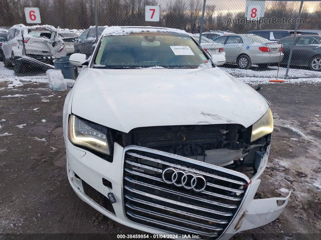 2014 Audi A8 L 3.0t White vin: WAURGAFD1EN005427