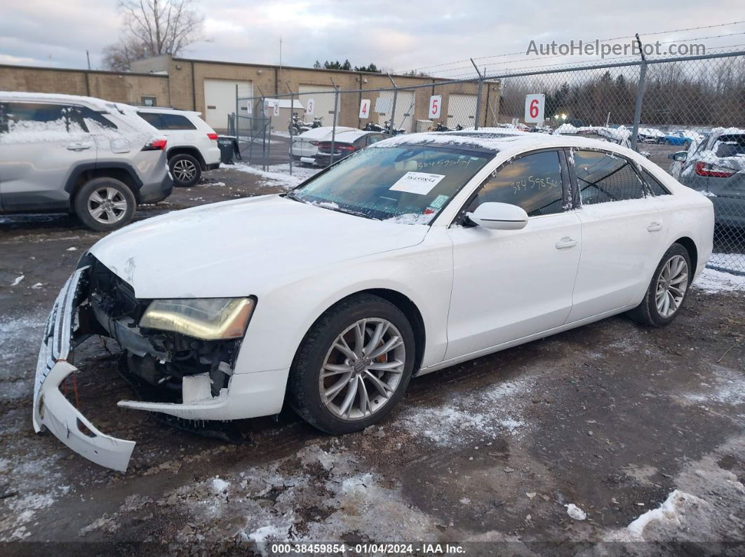 2014 Audi A8 L 3.0t White vin: WAURGAFD1EN005427