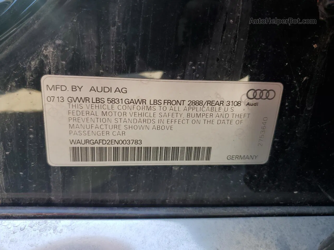 2014 Audi A8 L Quattro Черный vin: WAURGAFD2EN003783