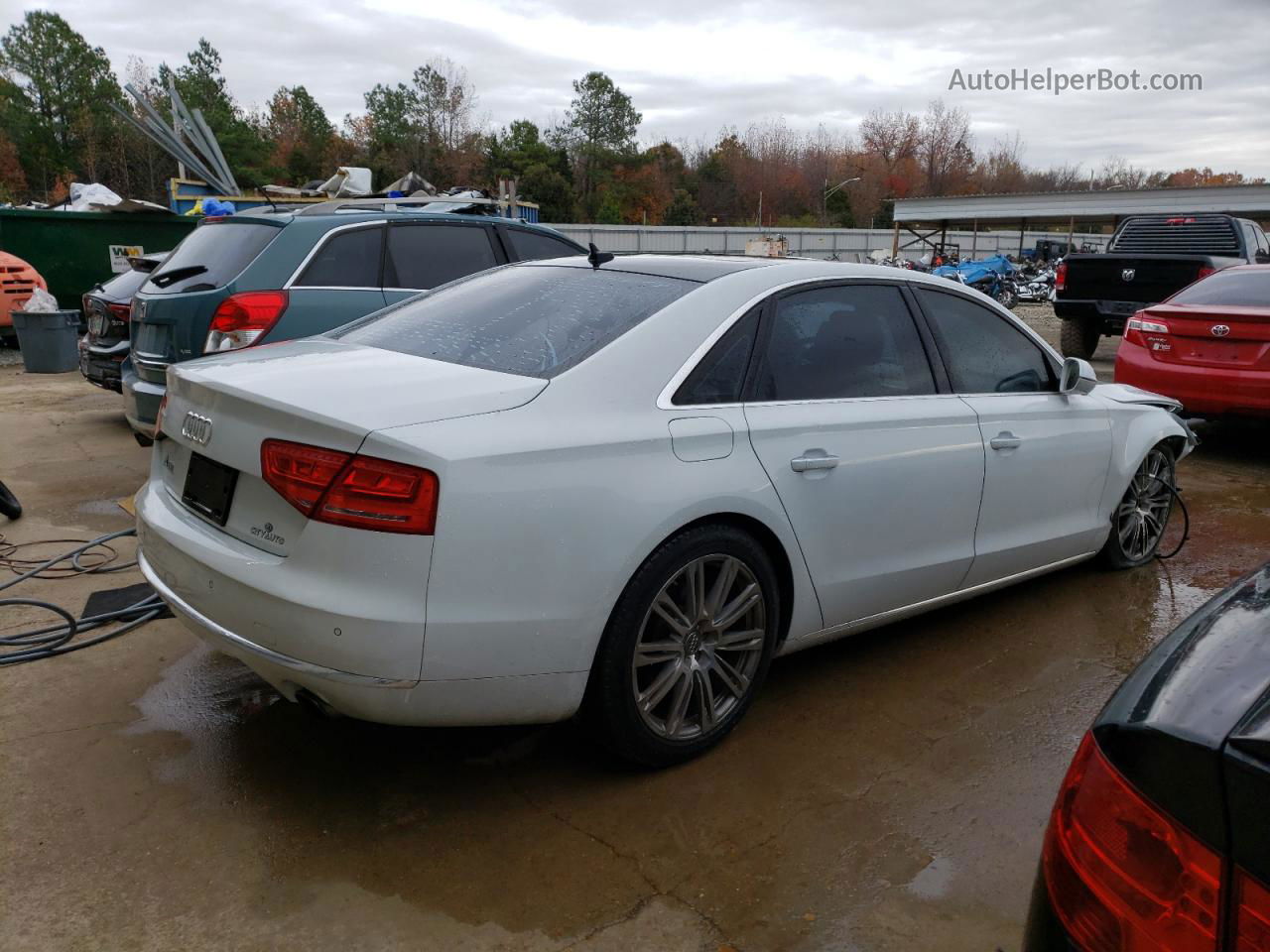 2014 Audi A8 L Quattro White vin: WAURGAFD3EN003176