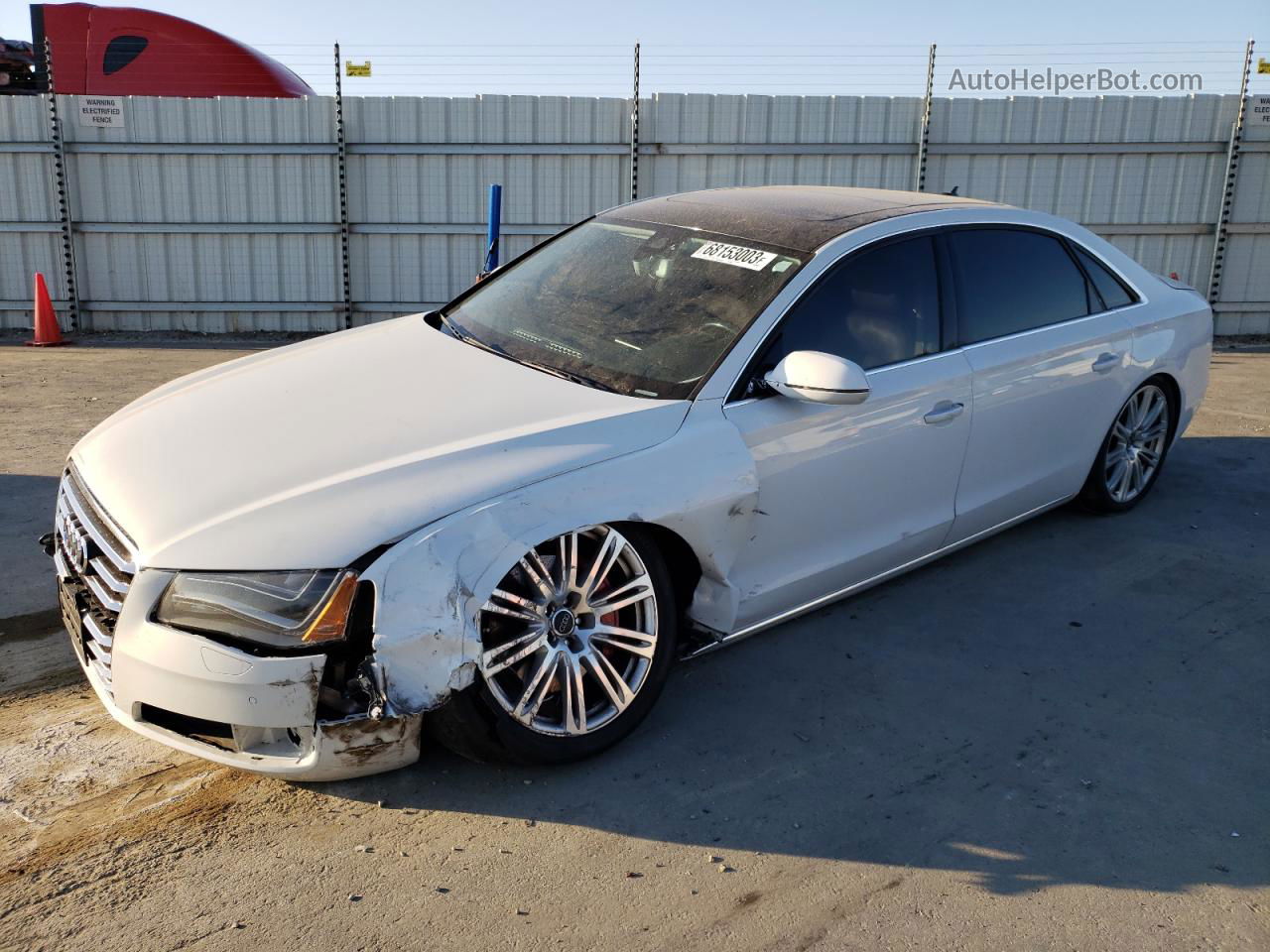 2014 Audi A8 L Quattro Белый vin: WAURGAFD3EN008992