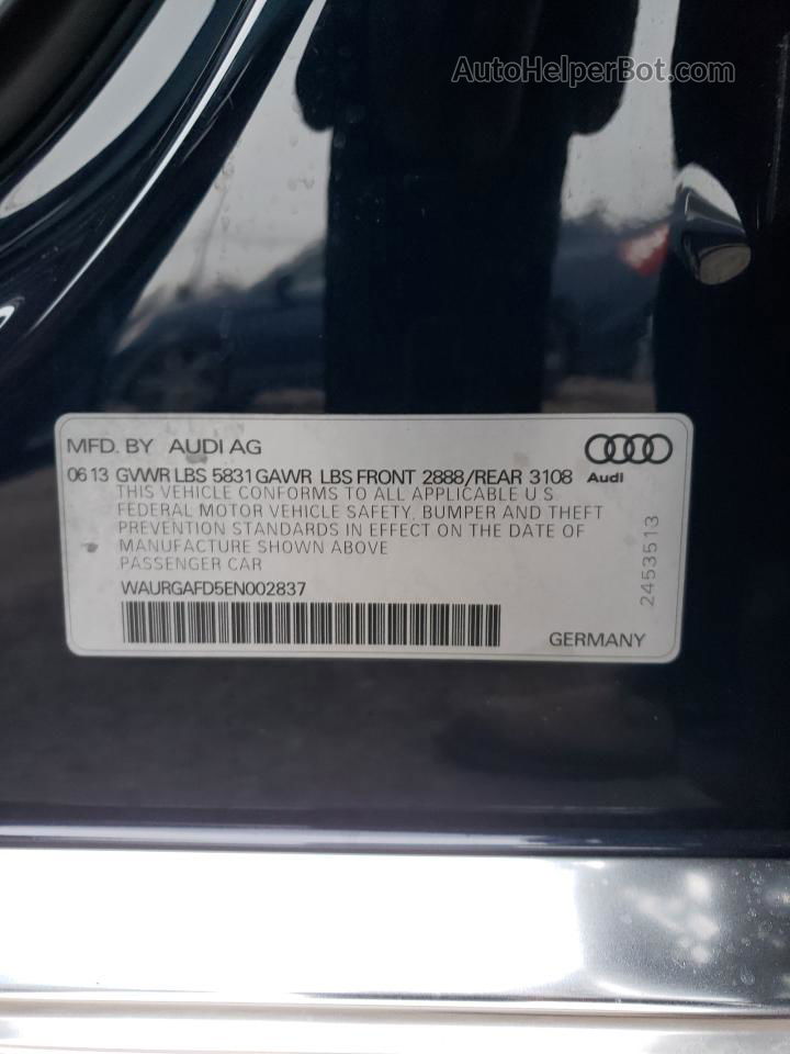 2014 Audi A8 L Quattro Black vin: WAURGAFD5EN002837