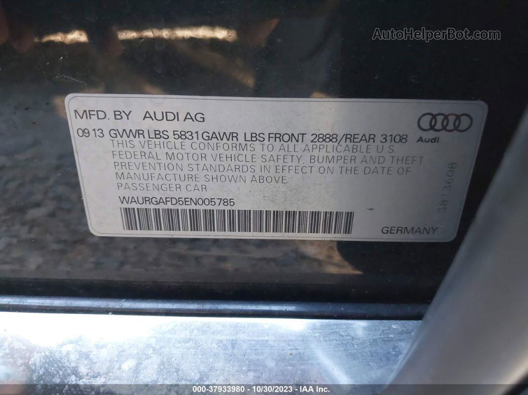 2014 Audi A8 L 3.0t Black vin: WAURGAFD5EN005785