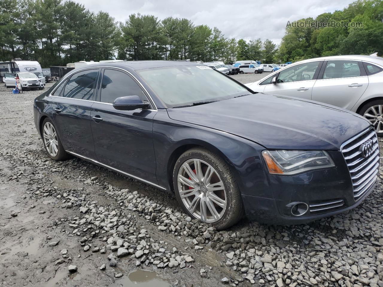 2014 Audi A8 L Quattro Синий vin: WAURGAFD5EN006497