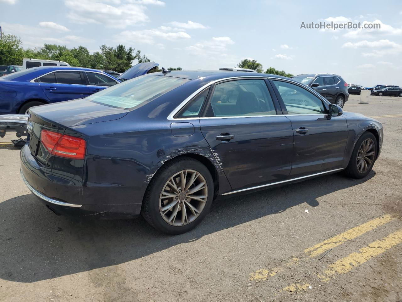 2014 Audi A8 L Quattro Blue vin: WAURGAFD6EN002362