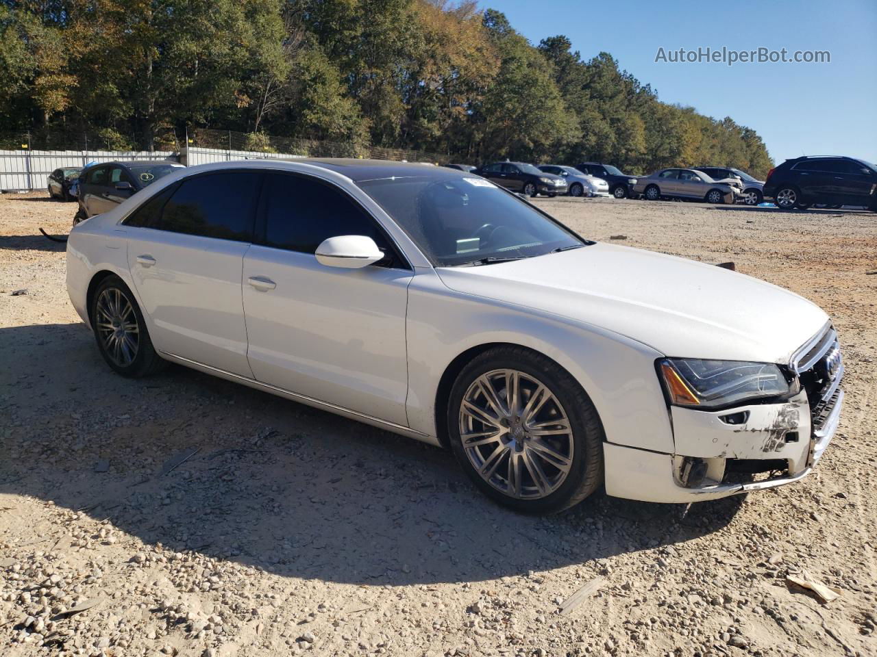 2014 Audi A8 L Quattro White vin: WAURGAFD8EN005280