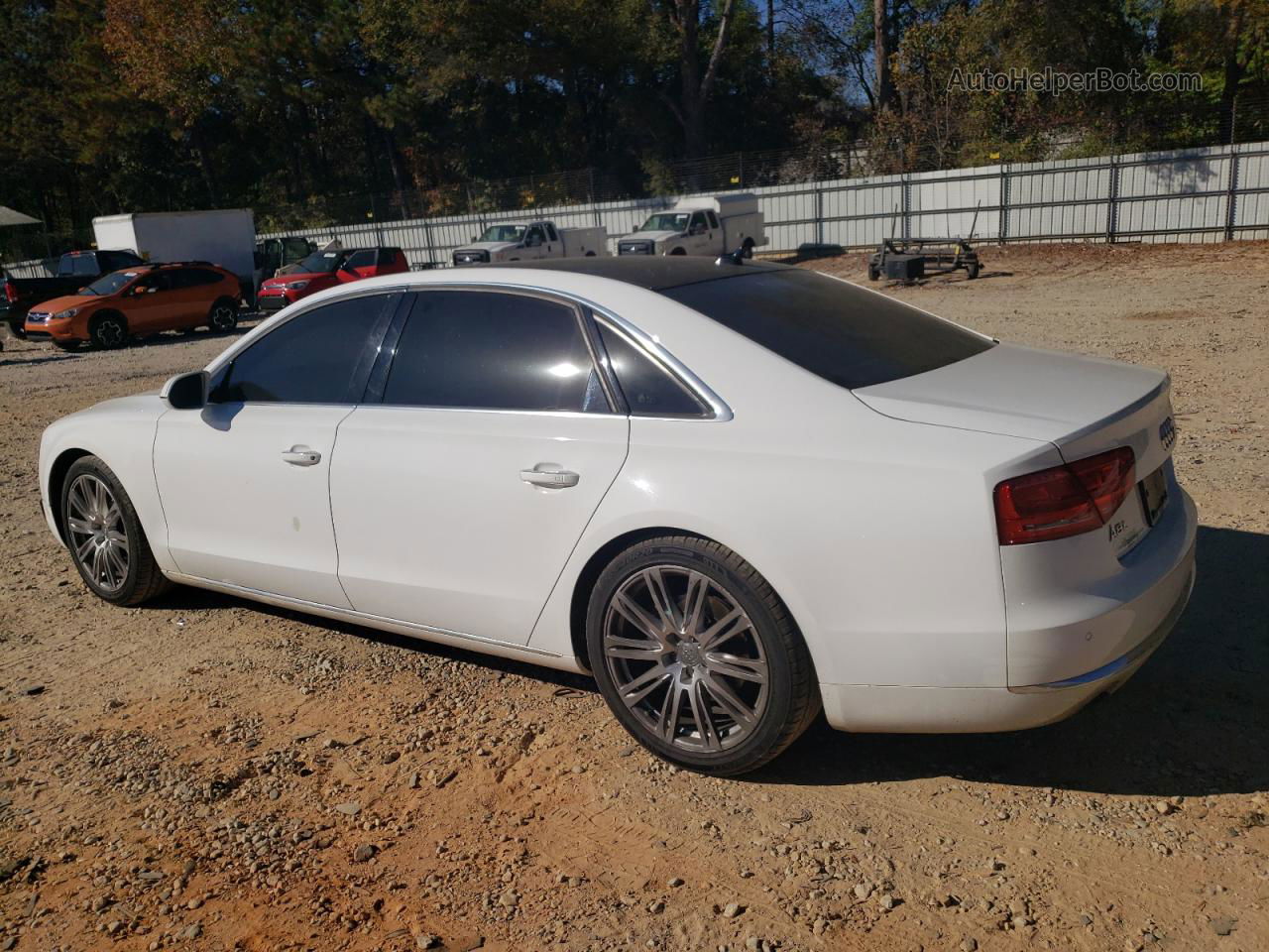 2014 Audi A8 L Quattro White vin: WAURGAFD8EN005280