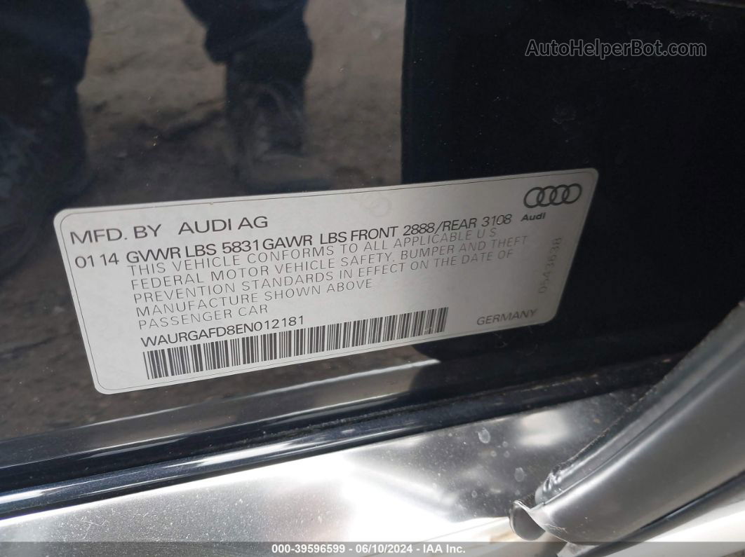 2014 Audi A8 L 3.0t Черный vin: WAURGAFD8EN012181