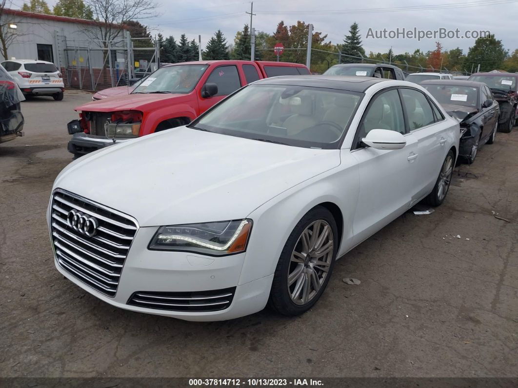 2014 Audi A8 L 3.0t Белый vin: WAURGAFD9EN002856