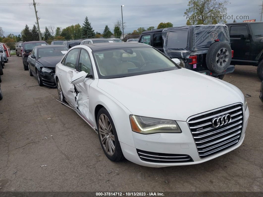 2014 Audi A8 L 3.0t White vin: WAURGAFD9EN002856