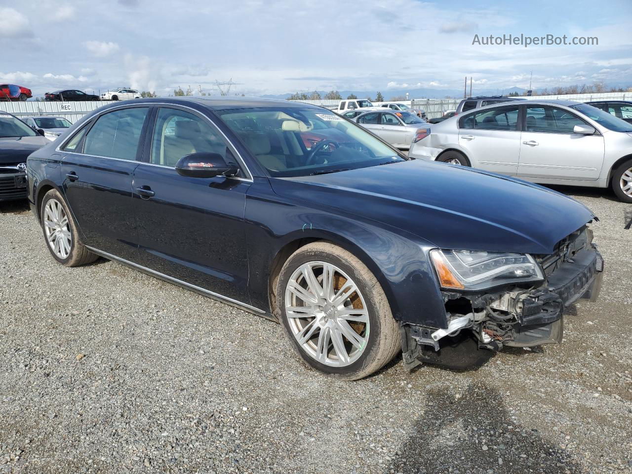 2014 Audi A8 L Quattro Синий vin: WAURGAFD9EN010729