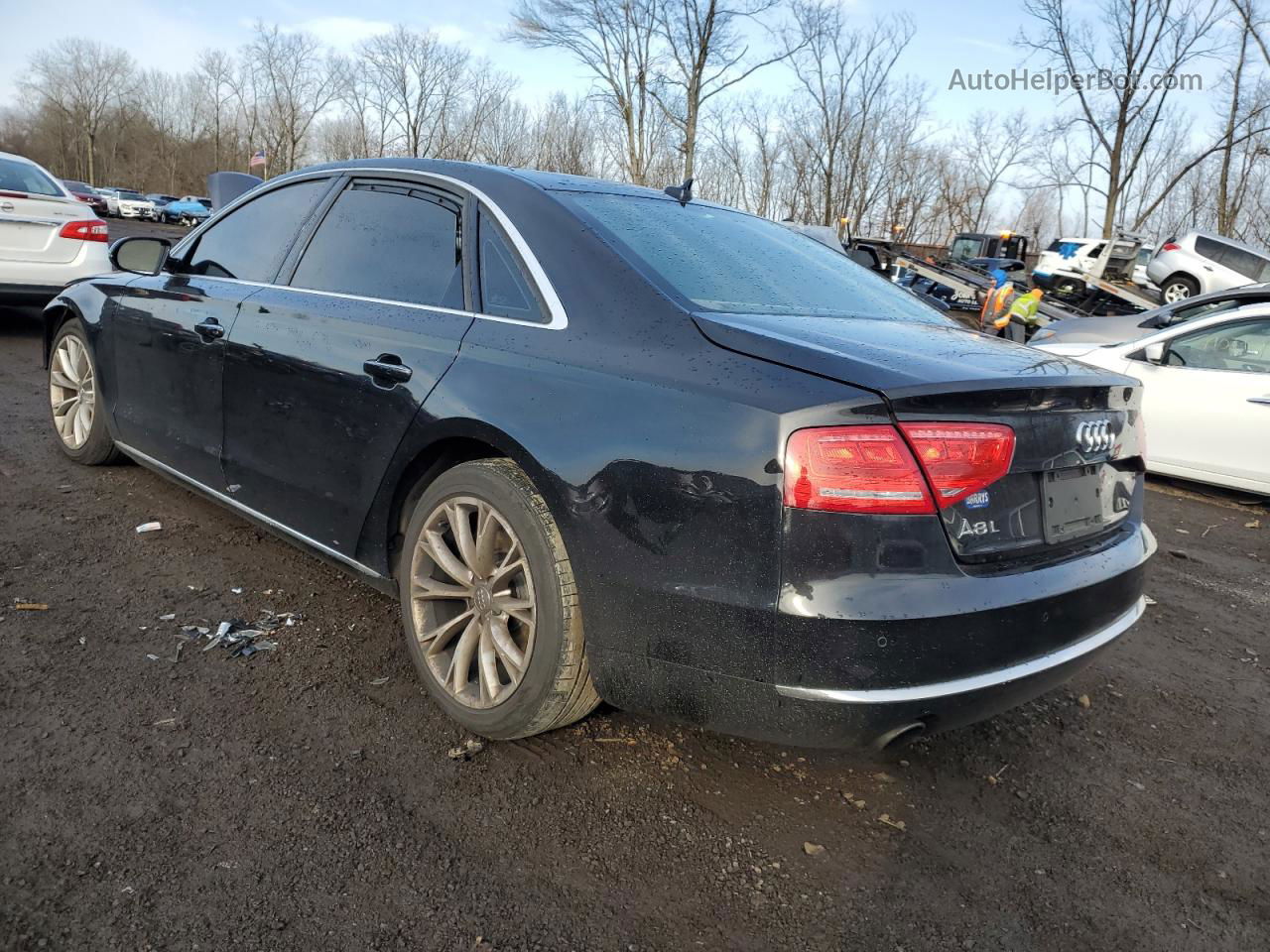 2014 Audi A8 L Quattro Black vin: WAURGAFDXEN009444