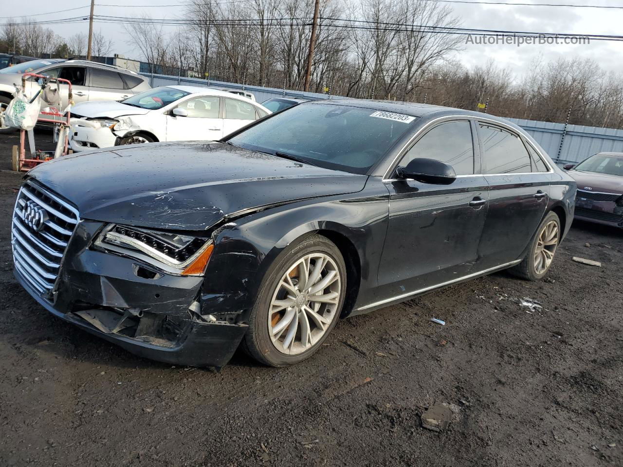 2014 Audi A8 L Quattro Black vin: WAURGAFDXEN009444