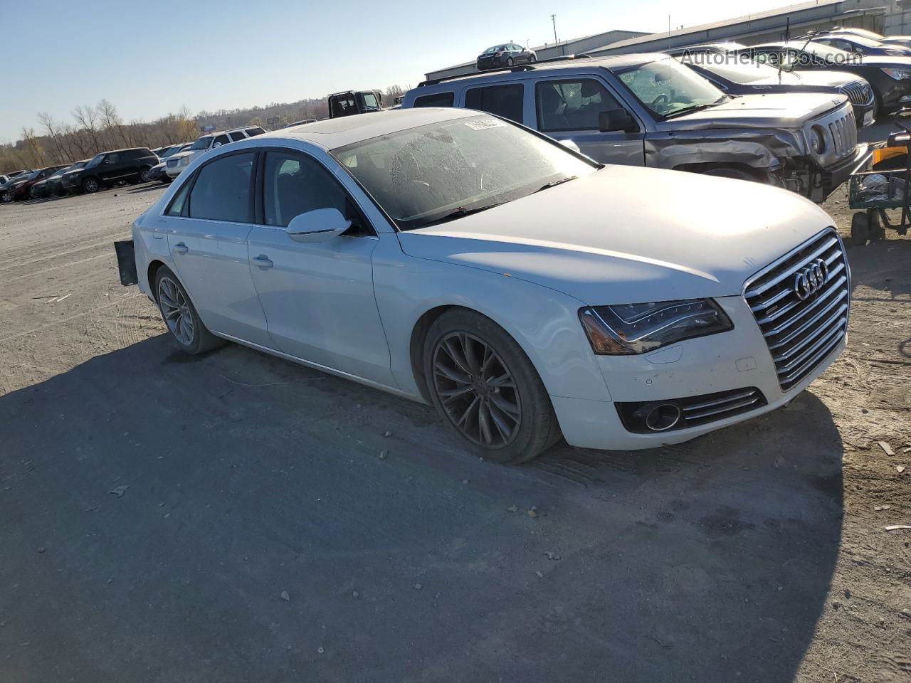 2014 Audi A8 L Tdi Quattro White vin: WAURMAFD1EN002052