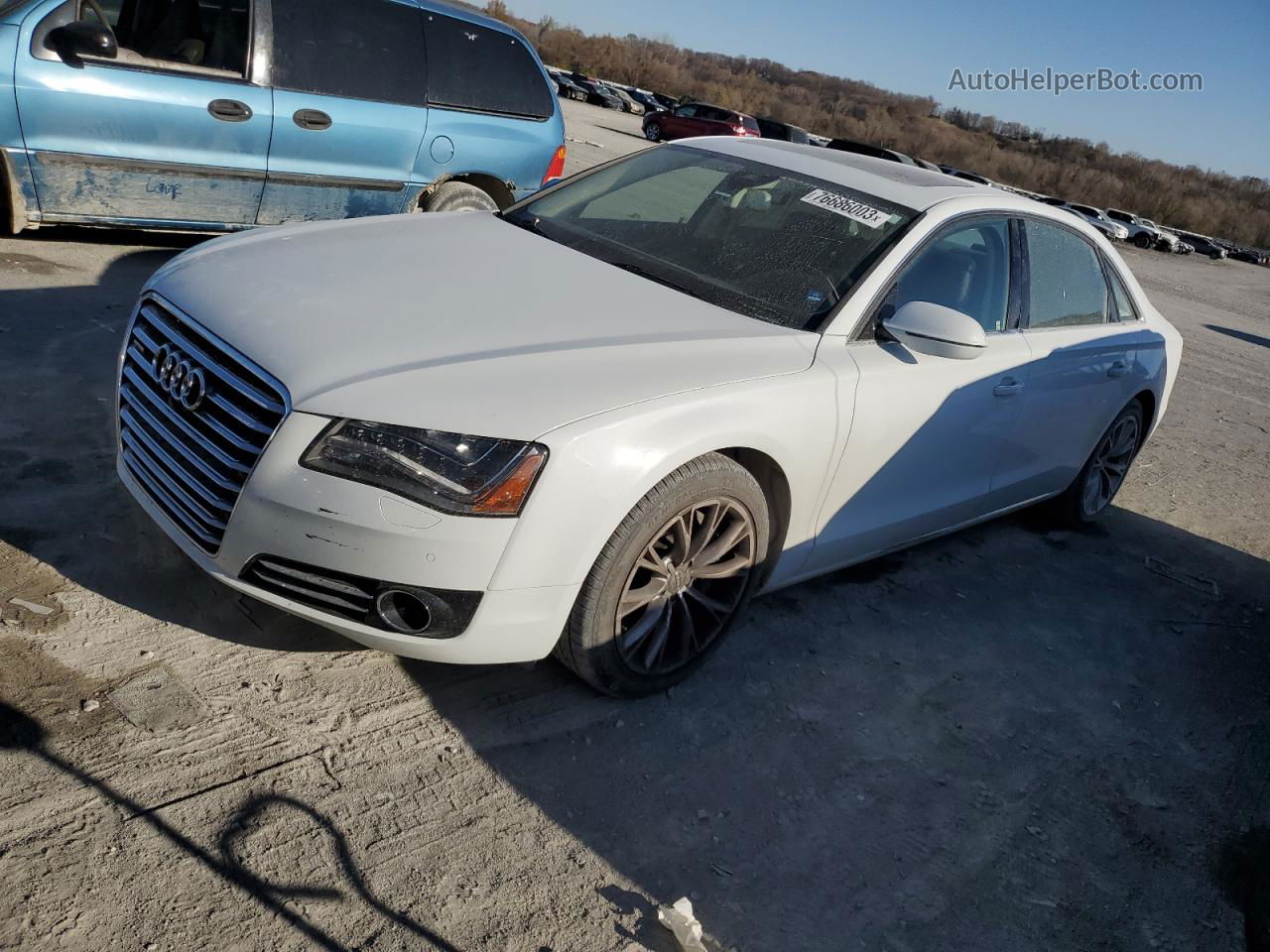 2014 Audi A8 L Tdi Quattro White vin: WAURMAFD1EN002052