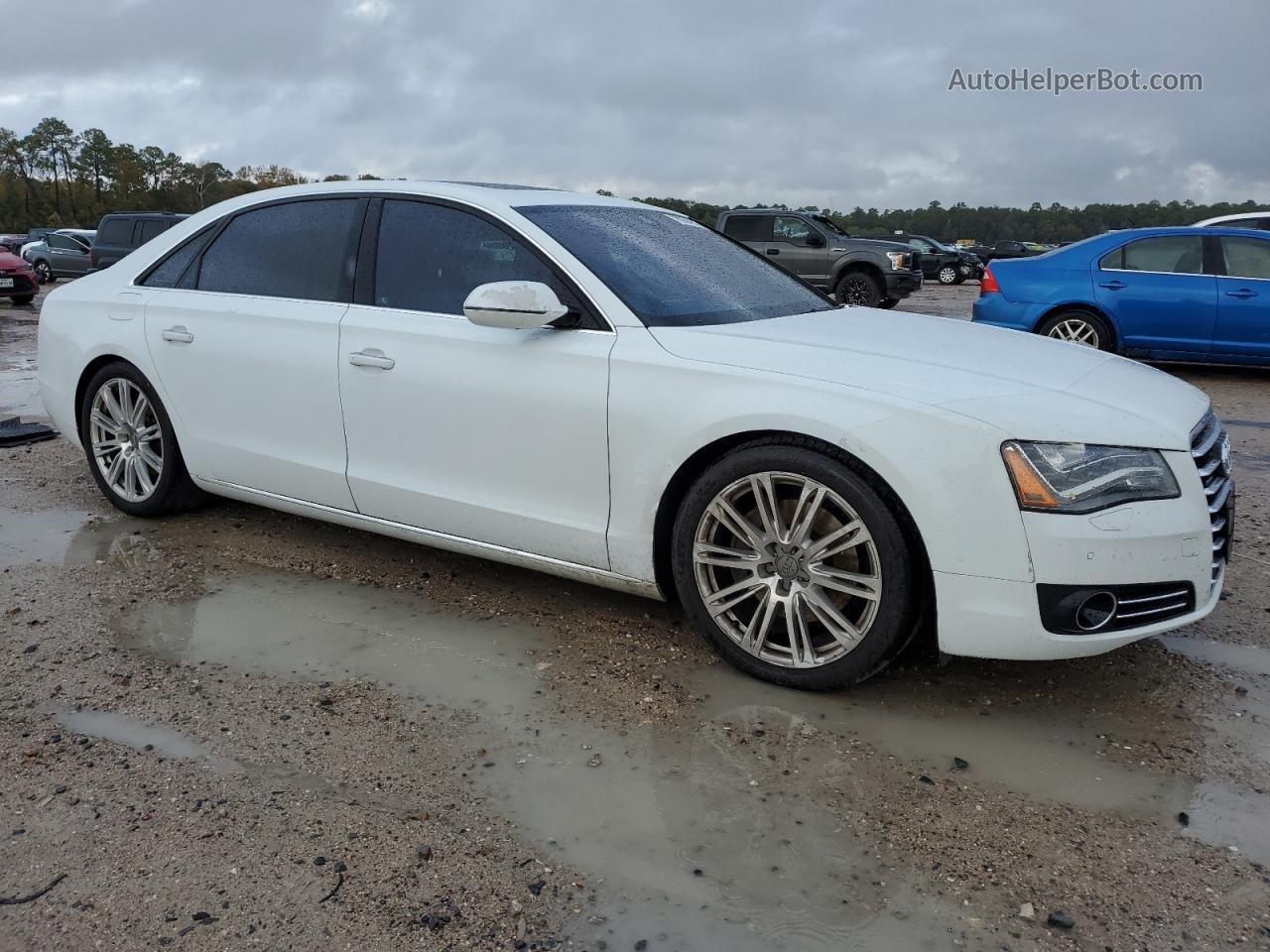 2014 Audi A8 L Tdi Quattro White vin: WAURMAFD6EN001317