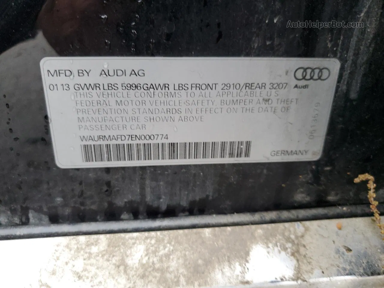 2014 Audi A8 L Tdi Quattro Black vin: WAURMAFD7EN000774