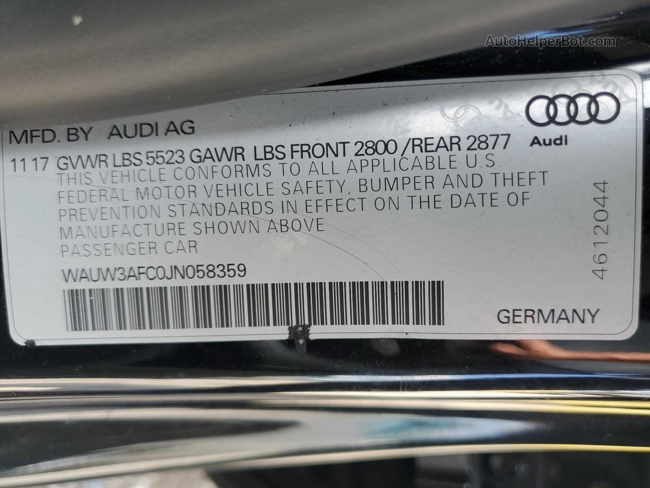 2018 Audi A7 Premium Plus Black vin: WAUW3AFC0JN058359