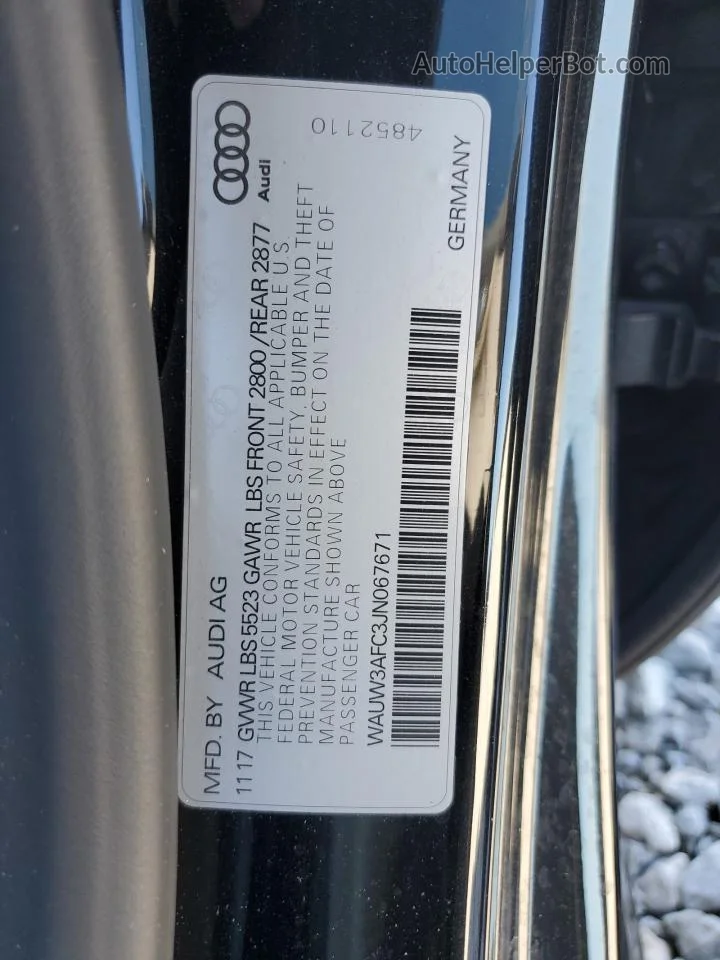 2018 Audi A7 Premium Plus Черный vin: WAUW3AFC3JN067671