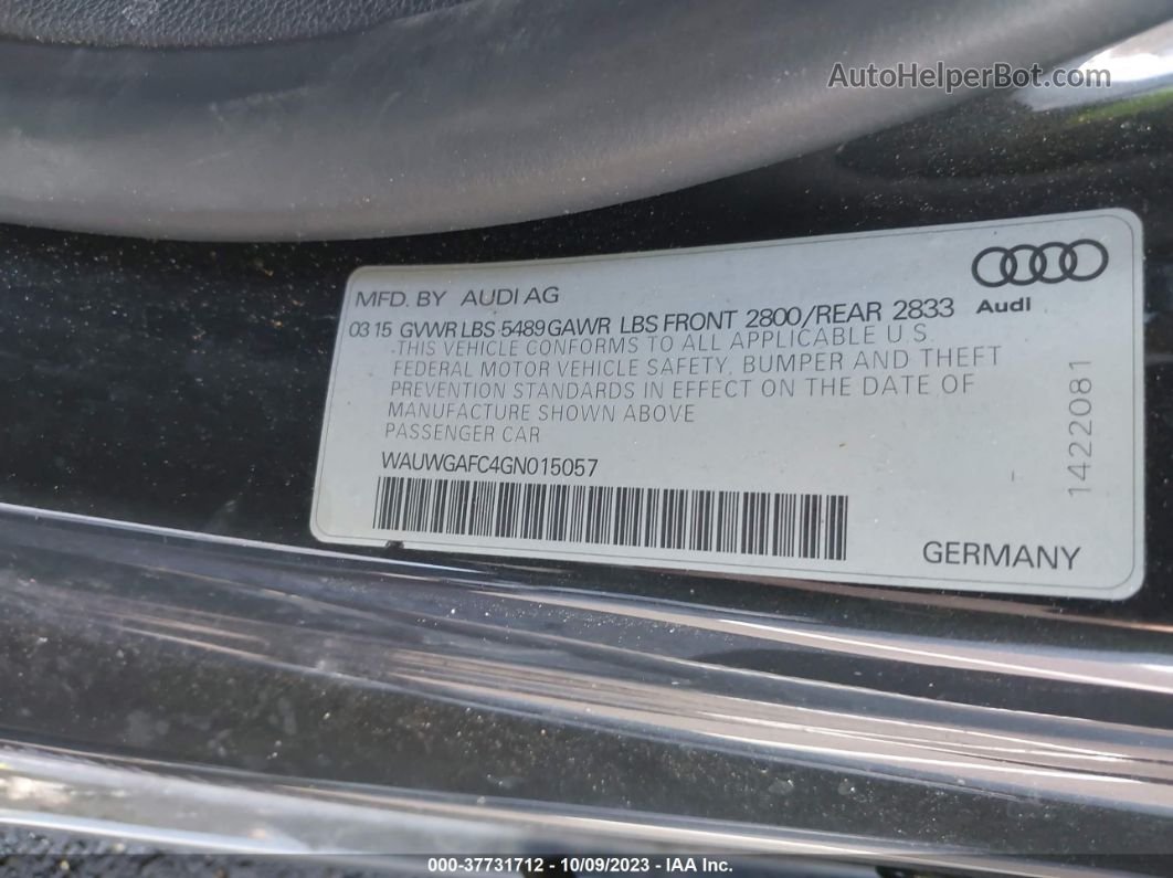 2016 Audi A7 3.0t Premium Plus Серый vin: WAUWGAFC4GN015057