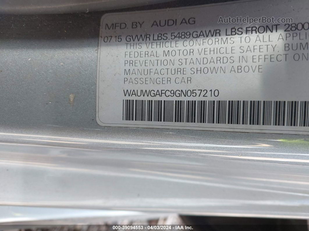 2016 Audi A7 3.0t Premium Plus Gray vin: WAUWGAFC9GN057210