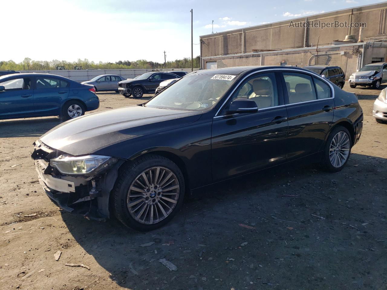 2012 Bmw 328 I Черный vin: WBA3A5C53CFJ88574